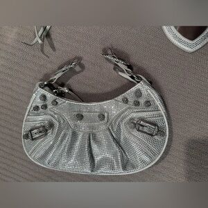 Silver Studded Rhinestone Women's Bag